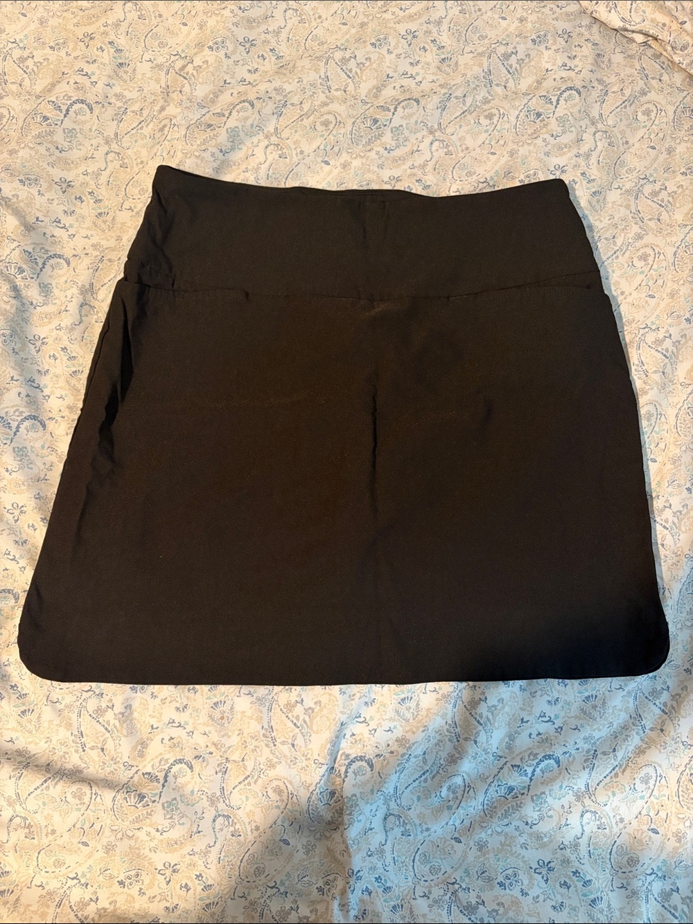 Women's Black Mini Skirt with Wide Waistband